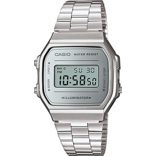 Reloj Casio retro unisex Efecto espejo plata A168WEM-7EF