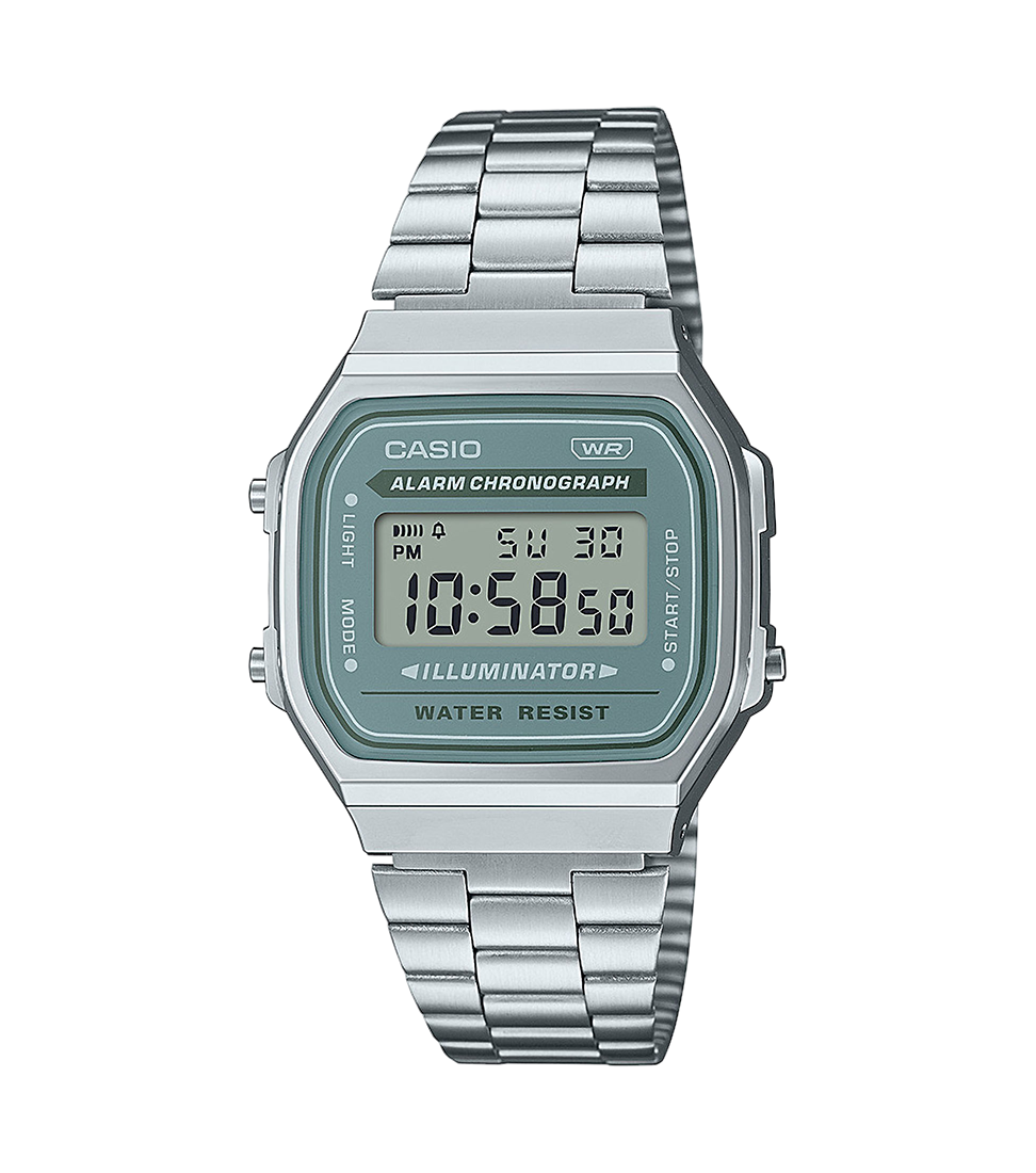 Reloj Casio Vintage retro unisex A168WA-3AYES verde grisáceo
