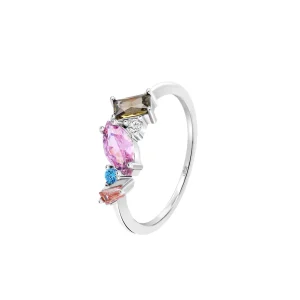 ANILLO LOTUS SILVER DE MUJER CIRCONITAS DE COLORES PLATA DE LEY SINFOS LP3639/3/112