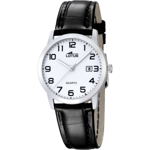 RELOJ LOTUS DE MUJER CORREA PIEL NEGRA Y  ACJA ACERO 18240/1