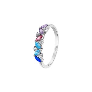ANILLO LOTUS SILVER DE MUJER CIRCONITAS DE COLORES PLATA DE LEY SINFOS LP3540-3/116