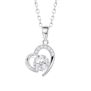 COLGANTE LOTUS SILVER DE MUJER PLATA CON CORAZON Y CIRCONITA LP3106-1/1