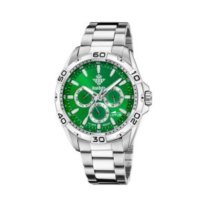 Reloj Lotus de Hombre, Real Betis Oficial, Acero Inoxidable, Esfera Verde, Multifunción, Resistente al agua. Ref. 18939/2