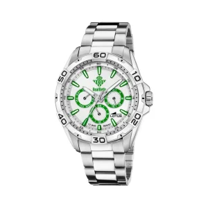 Reloj Lotus de Hombre, Real Betis Oficial, Acero Inoxidable, Esfera Verde y blanca, Resistente al agua. Ref. 18939/1