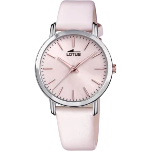 Reloj Lotus de mujer, correa piel y esfera rosa, Chic y Casual, REF. 18738/2