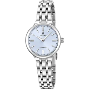 Reloj Festina de mujer, acero inoxidable, esfera azul claro, cristal zafiro F20744/3