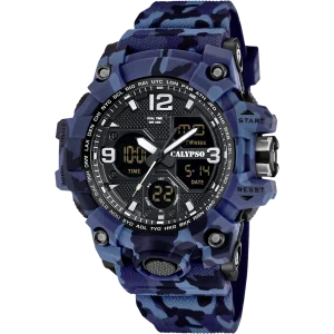 RELOJ CALYPSO X-TREM HOMBRE – DISEÑO MILITAR CAMUFLAJE AZUL | ESTILO RESISTENTE Y AVENTURERO K5855/2