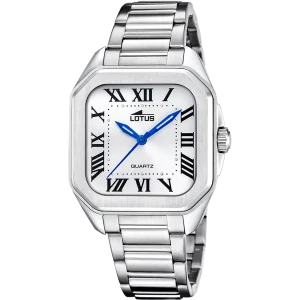 Reloj Lotus de mujer o unisex Square Series, acero inoxidable clásico romanos, 18967/1
